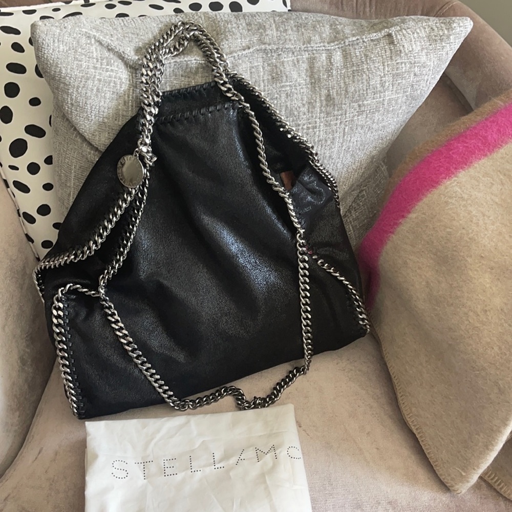 **SIZE & PIC UPDATE: Stella McCartney Black Falabella Tote.